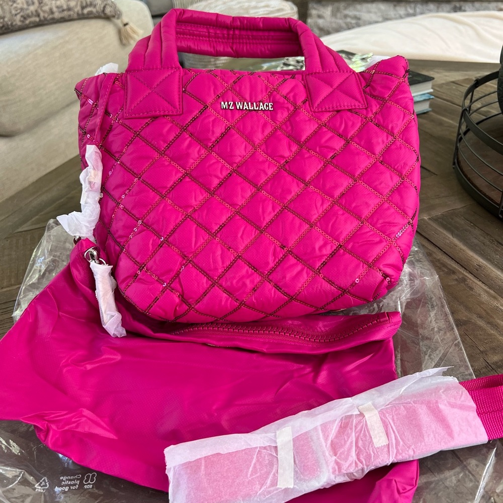 NWT MZ Wallace Metro Tote Fuschia with sequins